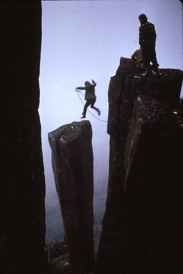    Climbing Mt. Wellington. 